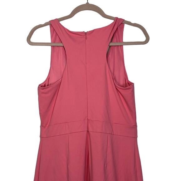 Cynthia Rowley Pink Sleeveless Back Zipper Bodycon Vneck Stretch Mini Dress M - Picture 5 of 10